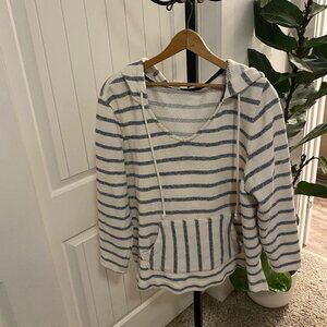 Striped Navy and Cream Beach Hoodie